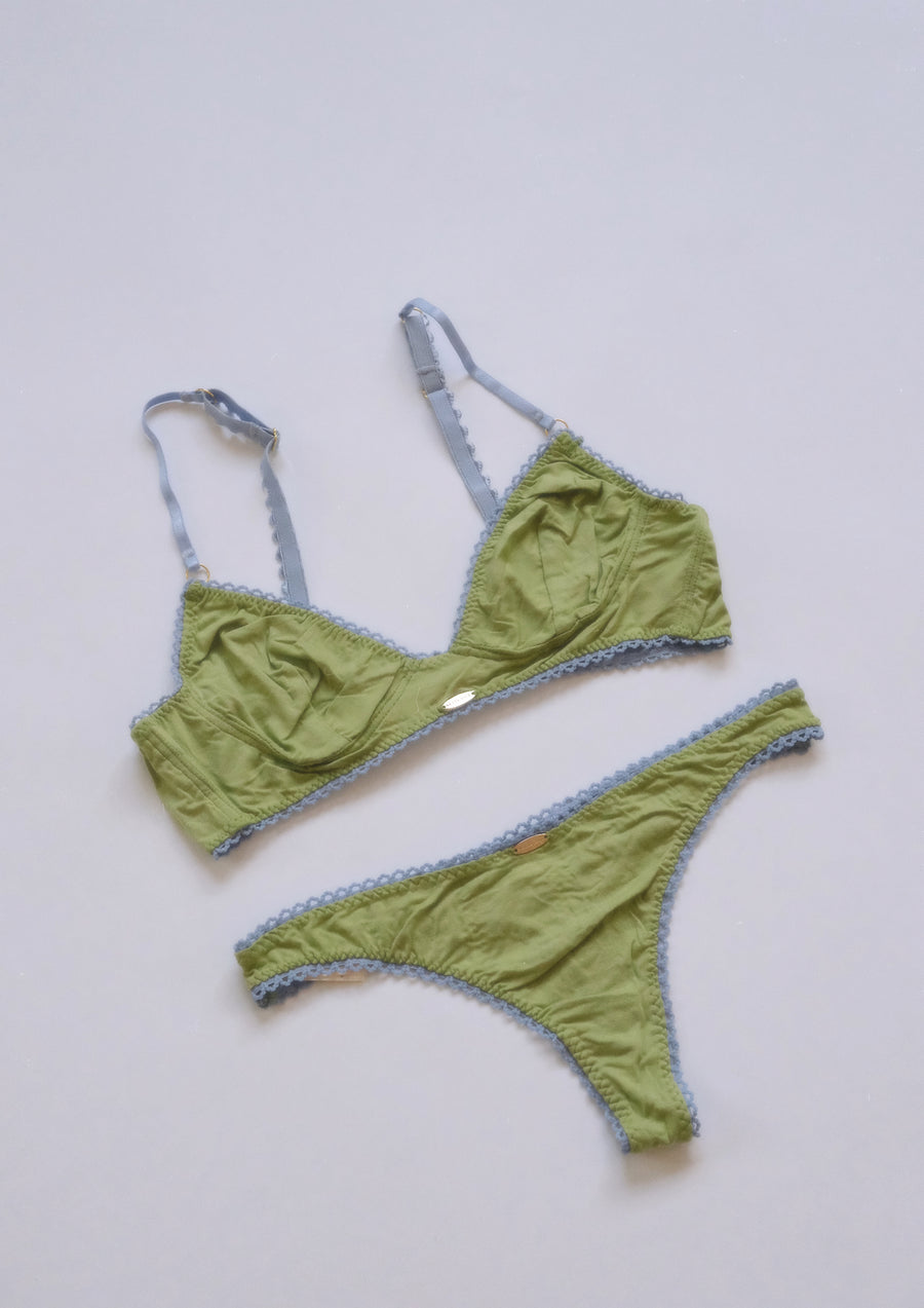 Olive Bamboo Cup Bralette