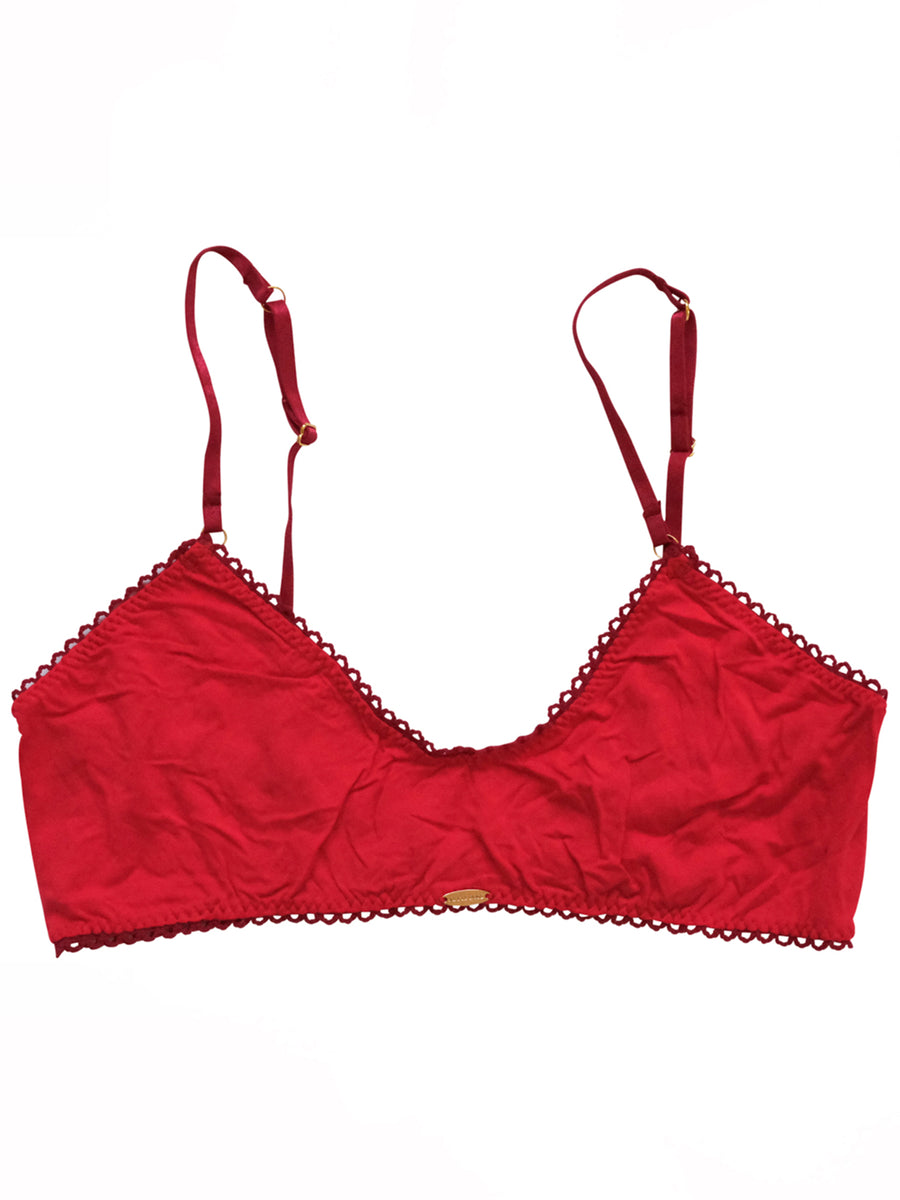 Red Bamboo Crop Bralette