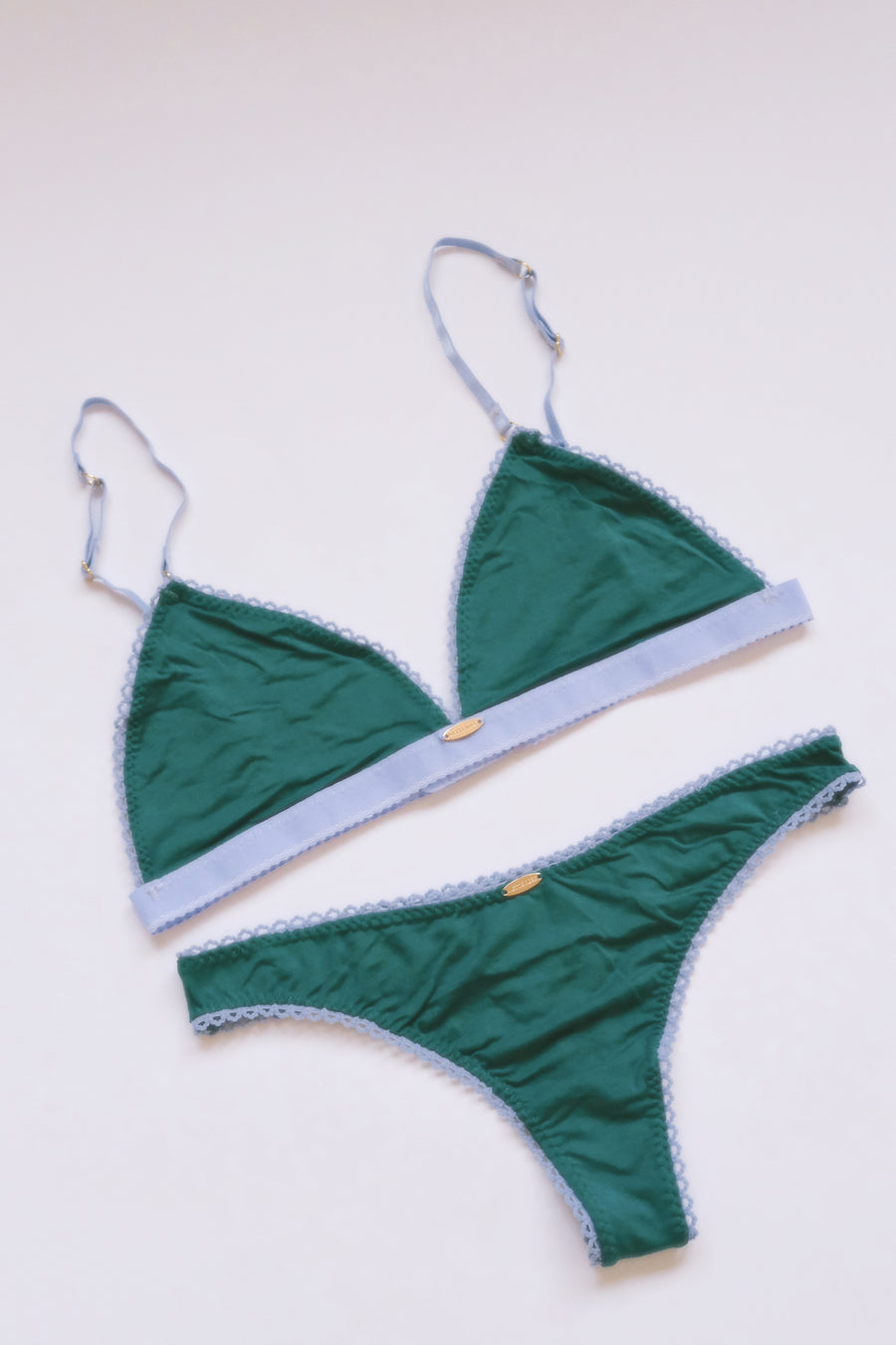 Teal Bamboo Triangle Bralette