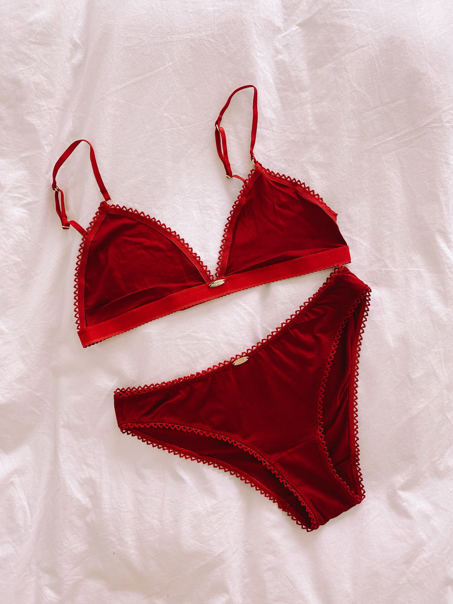 Ruby Bamboo Triangle Bralette