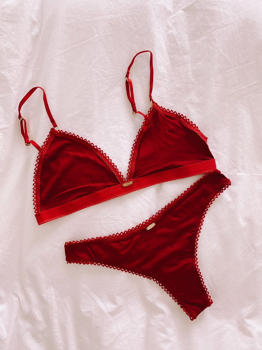 Ruby Bamboo Triangle Bralette